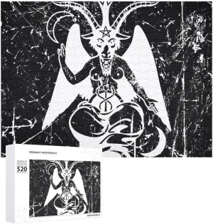 DIY Picture Puzzles abstraction turmeric bisect exceedingly Home Decoration Creative Gifts for Lovers Satanic Goat Baphomet 520 PCS Wooden Puzzle Colorful 