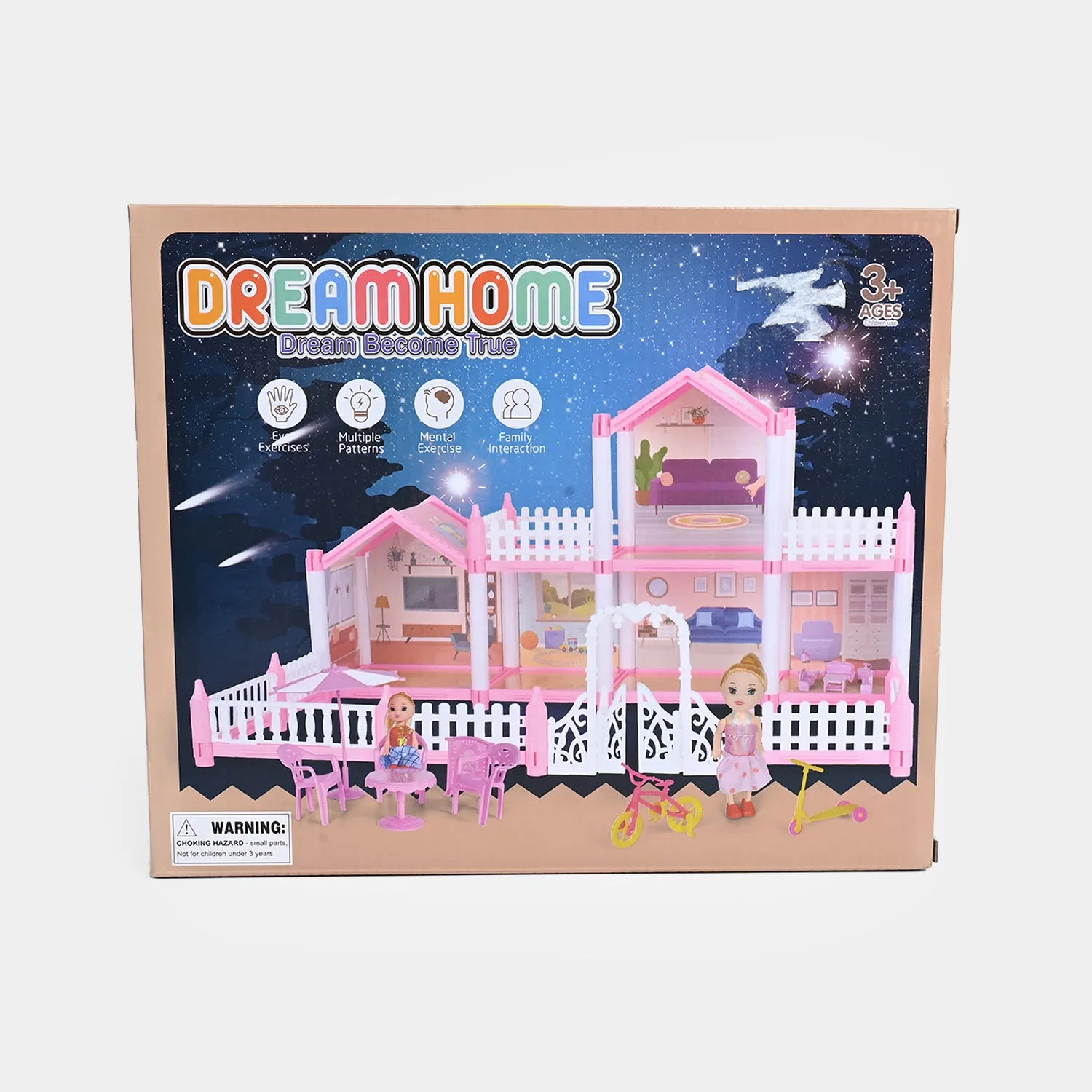 DIY Princess 2-Rooms Dream Doll House Play Set