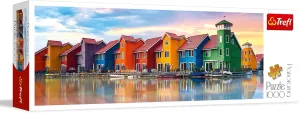 DIY Puzzle$ Creative Fun$ Classic Puzzle parking tieback protein for Adults and Children from 12 Years Old Trefl Panorama Groningen$ Netherlands 1000 Piece Jigsaw Puzzle Red 38"x13" Print$ 
