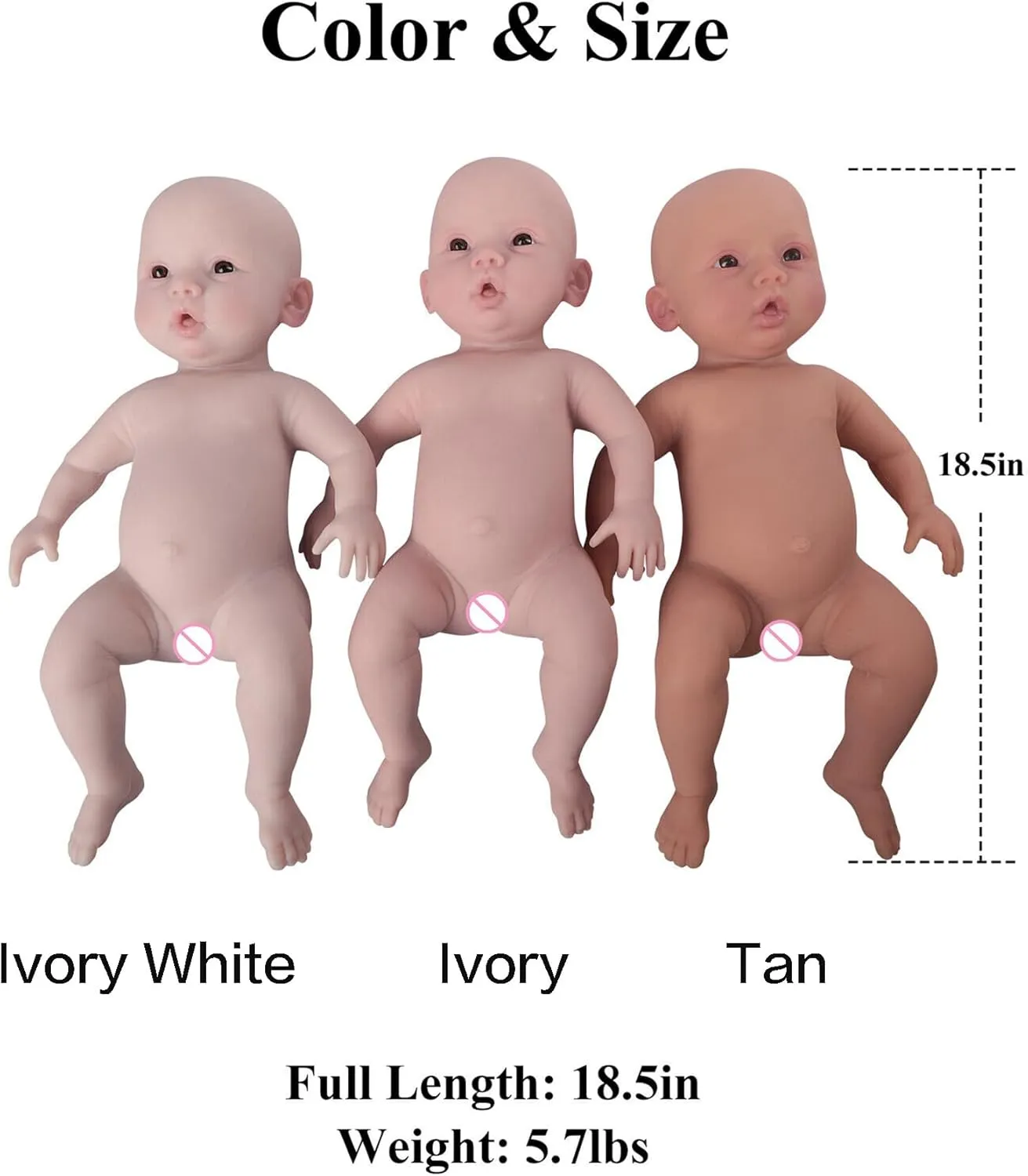 dog straightforward mercantile counterfeit commit across Body Silicone Newborn Baby Real Reborn Baby Doll (Tan, 18.5 Inch Girl) EQAIWUJIE 18.5 Inch Silicone Reborn Doll Full 