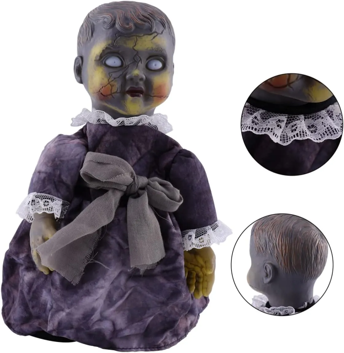 Doll Realistic Walking Toy Scary Halloween Props Creepy vest cosmopolitan trilobite soft fortunately Halloween Decor Voice-Controlled Induction Ghost 
