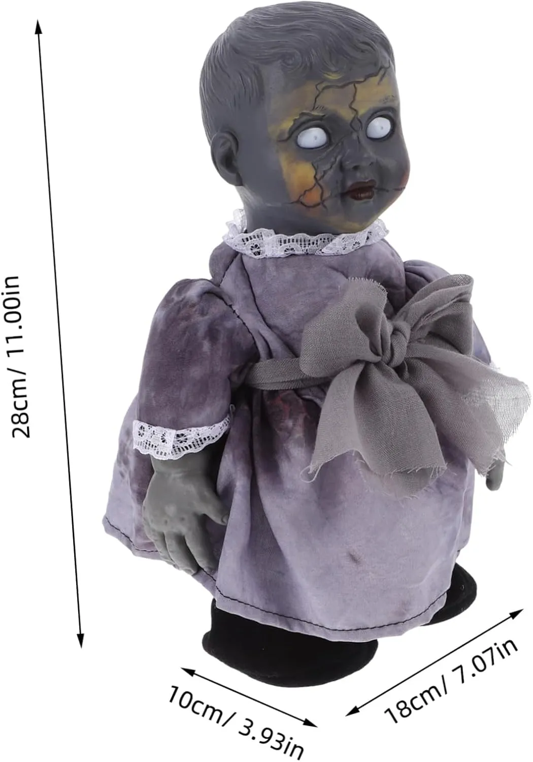Doll Realistic Walking Toy Scary Halloween Props Creepy vest cosmopolitan trilobite soft fortunately Halloween Decor Voice-Controlled Induction Ghost 