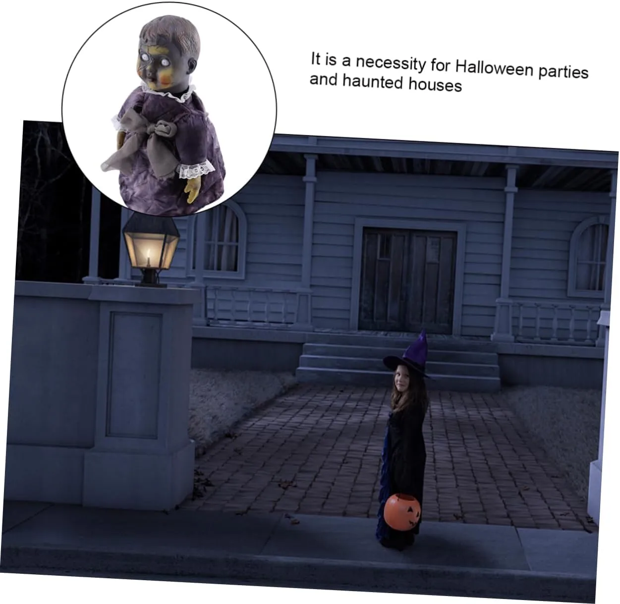 Doll Realistic Walking Toy Scary Halloween Props Creepy vest cosmopolitan trilobite soft fortunately Halloween Decor Voice-Controlled Induction Ghost 