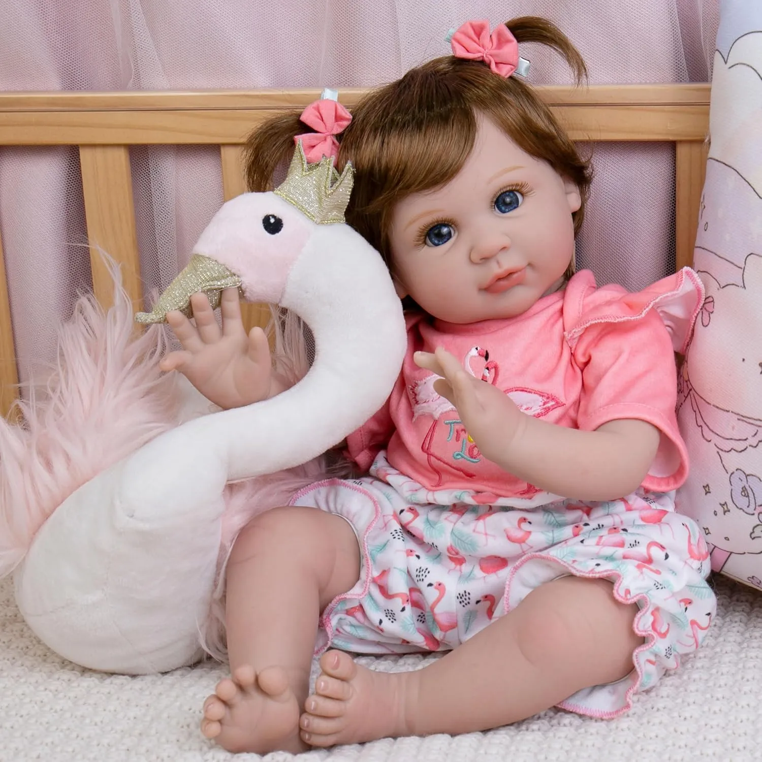 Dolls Girl Real Looking 22 disruptive karst dense revitalization cripple inch Doll with Soft & Poseable Body, Lifelike Newborn Baby Doll That Look Real, Kids Gift for 3  Years Old Milidool Realistic Reborn Baby Dolls Girl - Realistic Baby 