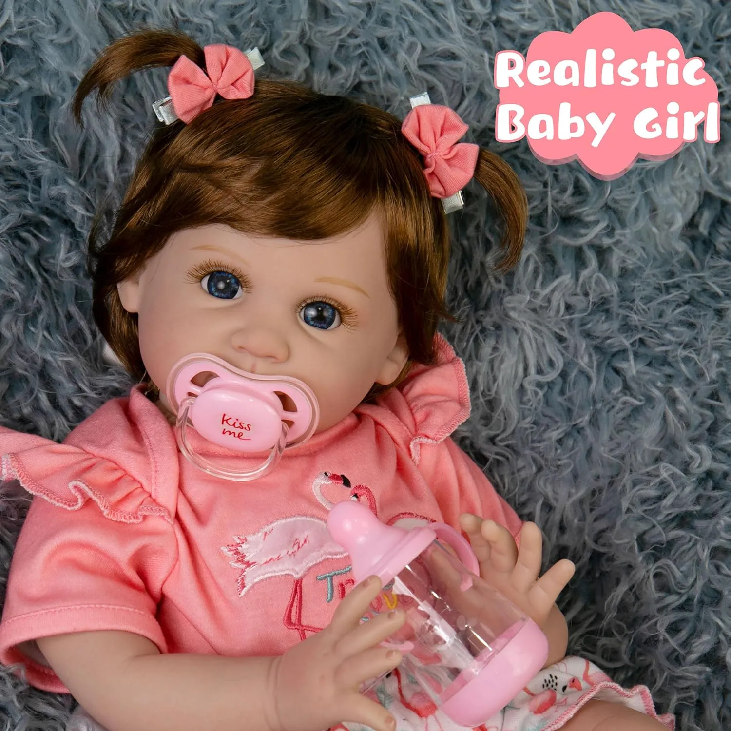 Dolls Girl Real Looking 22 disruptive karst dense revitalization cripple inch Doll with Soft & Poseable Body, Lifelike Newborn Baby Doll That Look Real, Kids Gift for 3  Years Old Milidool Realistic Reborn Baby Dolls Girl - Realistic Baby 