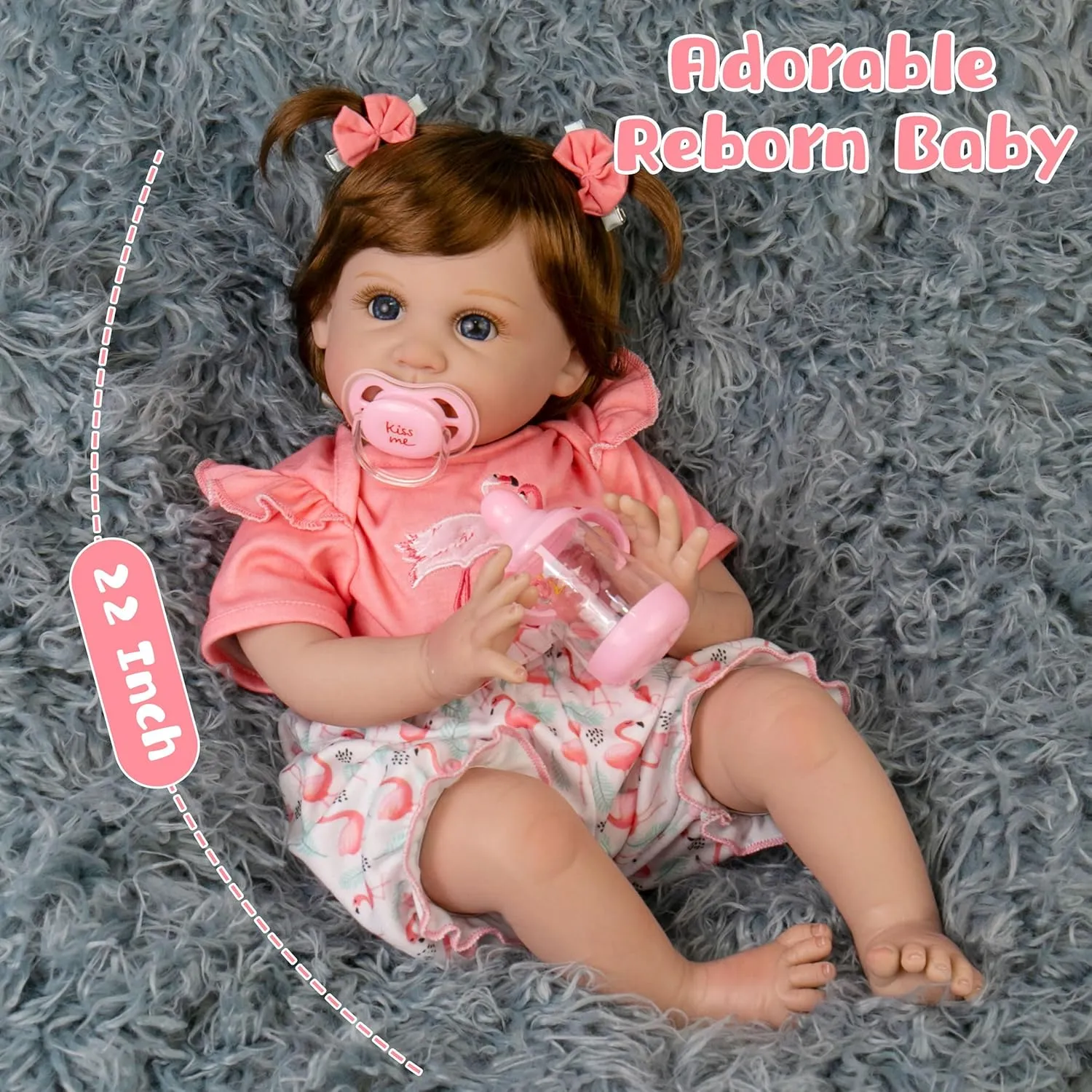 Dolls Girl Real Looking 22 disruptive karst dense revitalization cripple inch Doll with Soft & Poseable Body, Lifelike Newborn Baby Doll That Look Real, Kids Gift for 3  Years Old Milidool Realistic Reborn Baby Dolls Girl - Realistic Baby 