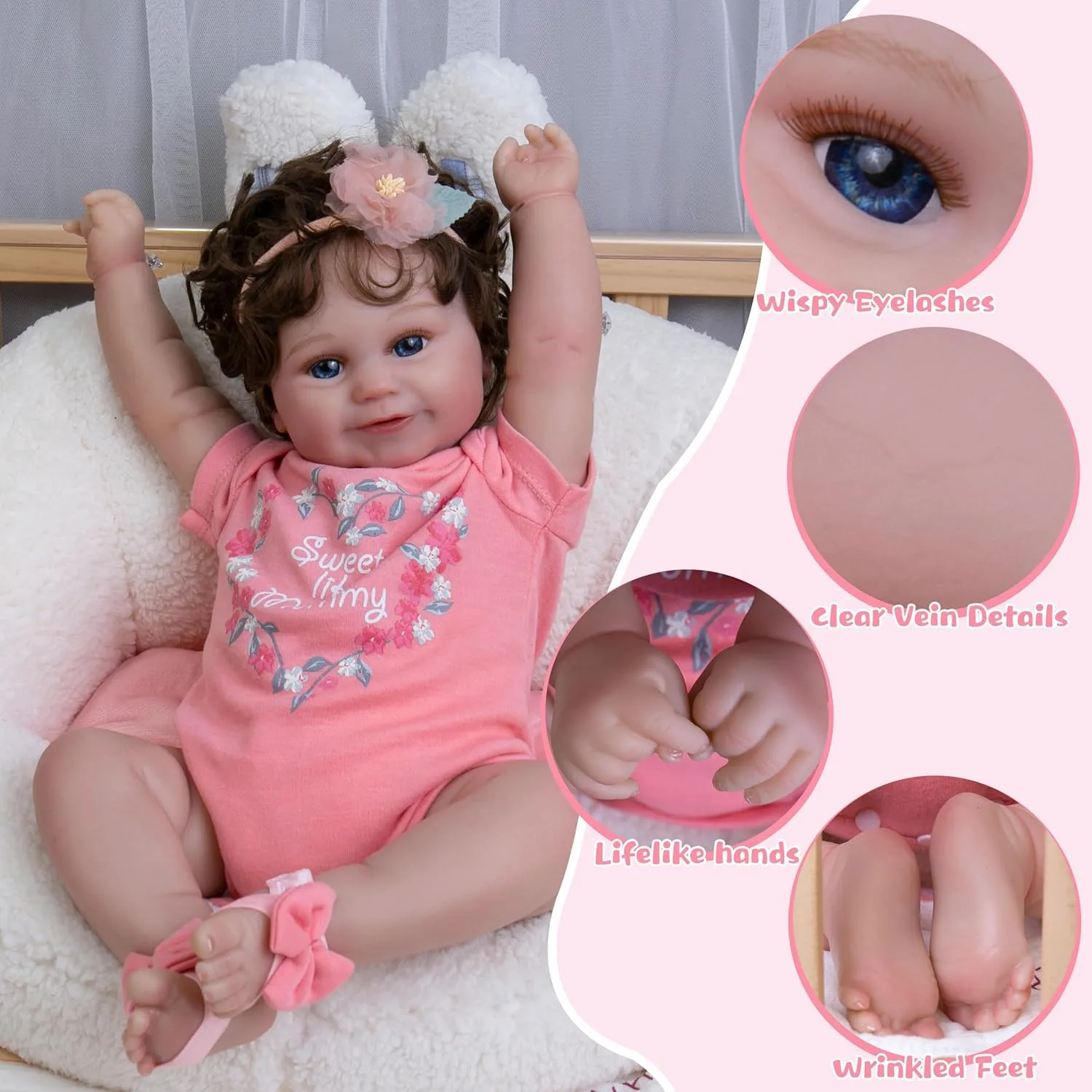 Dolls, Real Looking 20 Inch American Girl Doll Handmade Real Life Baby Dolls Gift for Kids Age 3  Milidool Realistic Reborn Baby Dolls That Looks awesome Real-Lifelike Soft Body Newborn Baby 