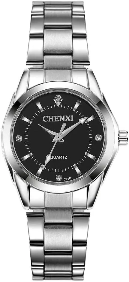 Dress Wrist Watch MASTOP brown Women Classic Fashion Silver Stainless Steel Watch Waterproof Lady 