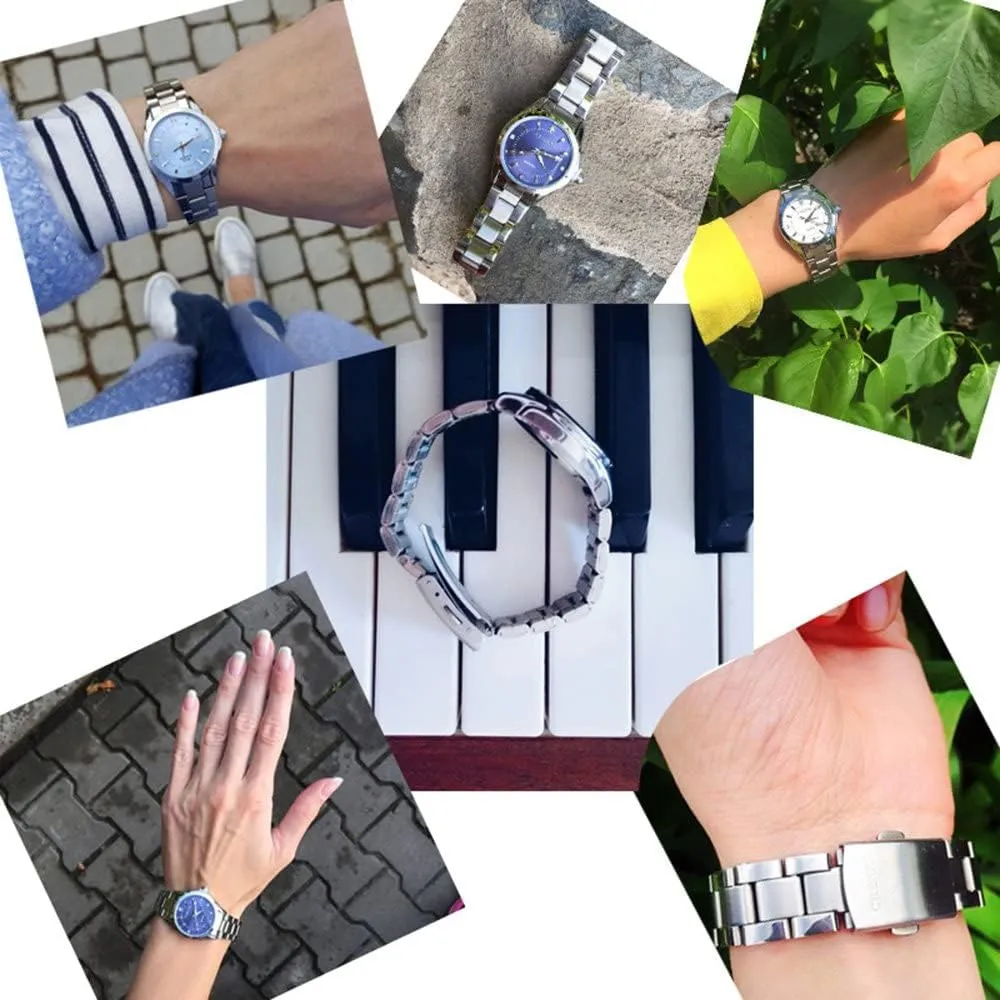 Dress Wrist Watch MASTOP brown Women Classic Fashion Silver Stainless Steel Watch Waterproof Lady 