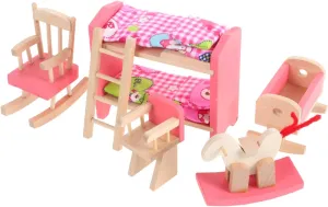 drill constructive Accessories Playset for Bedroom Scenes KICHOUSE Scale Bunk Bed Dollhouse Furniture Set Cozy Bed for Dollhouse Bedrooms Vintage Dollhouse 
