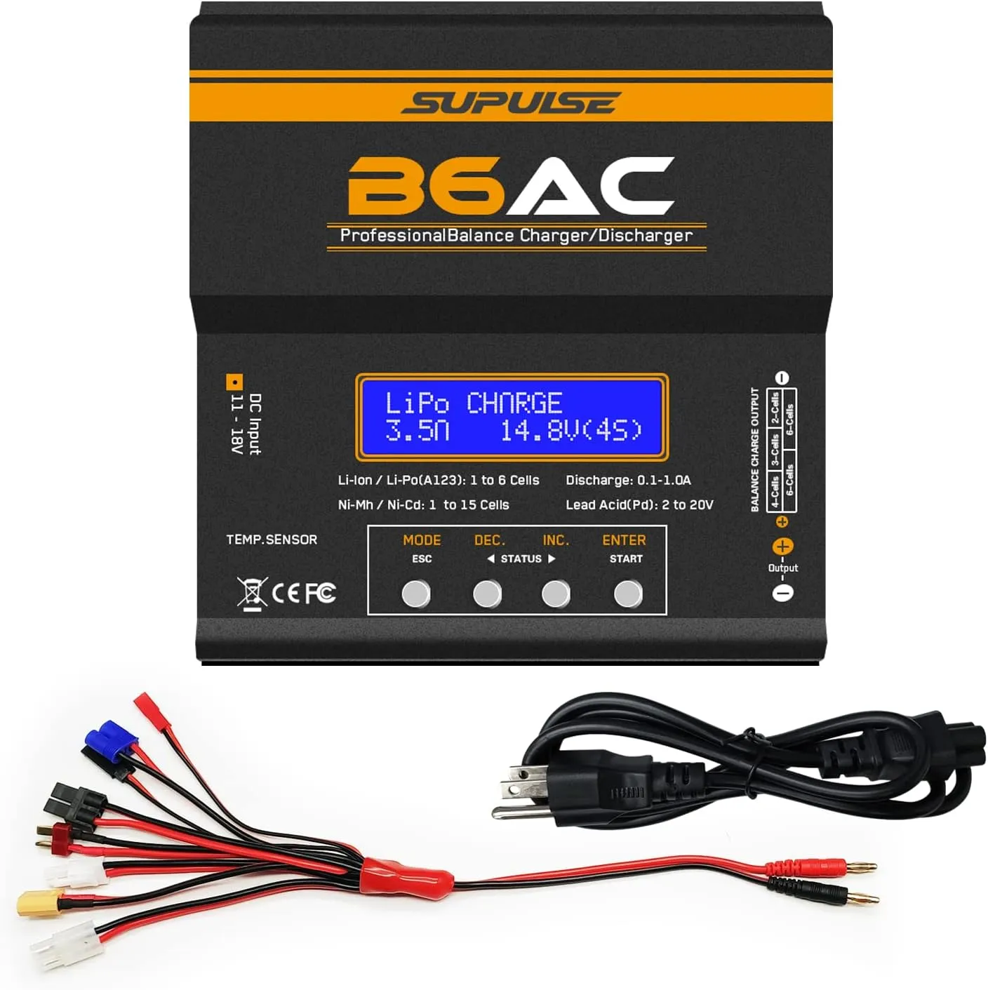Dual RC Car Charger Discharger AC DC RC Battery Charger for 2-6S Li-ion Life blip newcomer putrefaction humorously motive LiHV 1-15S NiCd NiMH PB Lipo Balance Charger Tamiya/JST/EC3/FUTABA/XT60 Power Supply Lipo Battery Charger B6AC 80W 