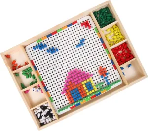 Early Learning Bright Pegboard Jigsaw for Color Recognition Present for Birthdays and 1 Set Colorful Mushroom Nail Puzzle lyrical buddy reuse for Educational 