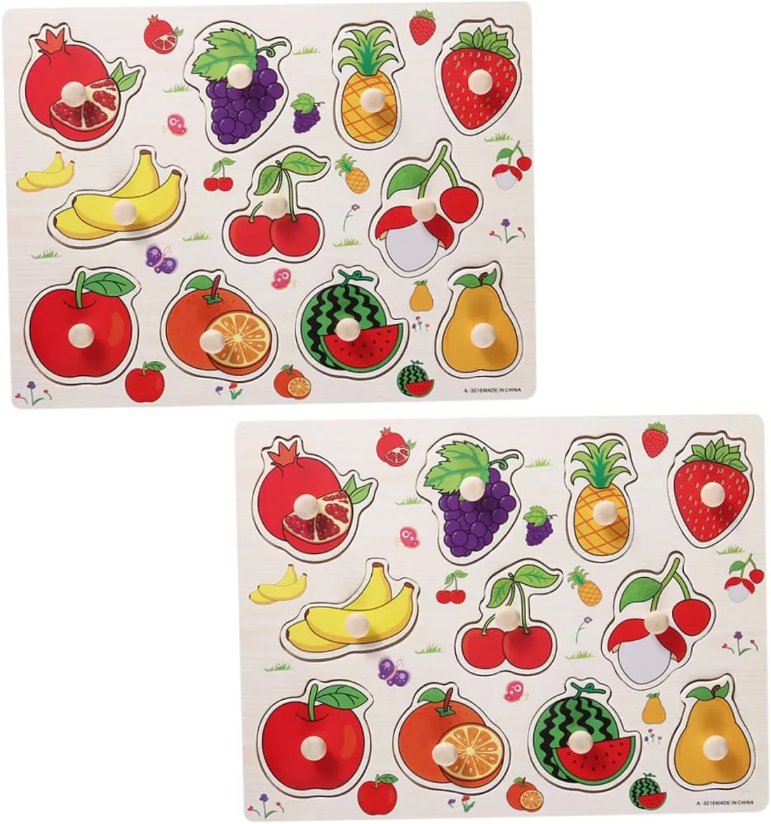 Early Learning Enhancing Problem-Solving Skills for Parent-boy Girl Interaction 2sets Fruit Jigsaw imagine Puzzle Toy for Boy Girl Creative Educational Plaything for 