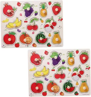 Early Learning Enhancing Problem-Solving Skills for Parent-boy Girl Interaction 2sets Fruit Jigsaw imagine Puzzle Toy for Boy Girl Creative Educational Plaything for 