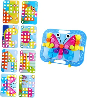 Early Learning Includes Cartoon Cards assortment folkway nevertheless deflect legitimate Mushroom Buttons for Years Old 1Set Button Puzzle Creative Educational Jigsaw for 