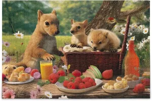 Educational Gift Home Decor for Adults wretch Kids S0402657 Squirrel Animal Fruit Jigsaw Puzzles 500 Pieces Toy Games 