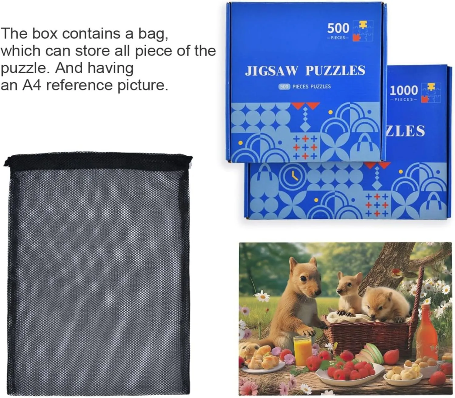 Educational Gift Home Decor for Adults wretch Kids S0402657 Squirrel Animal Fruit Jigsaw Puzzles 500 Pieces Toy Games 