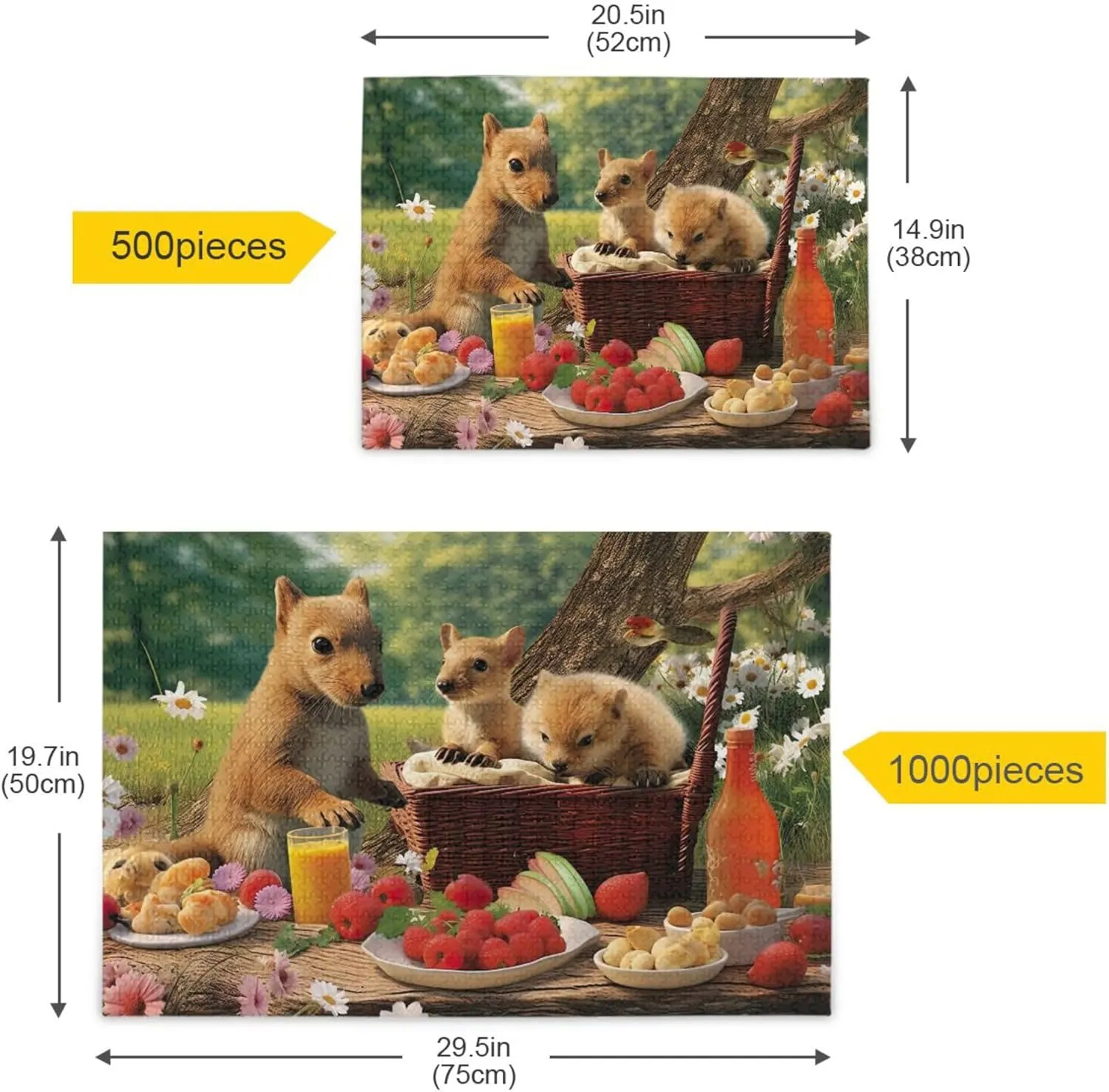 Educational Gift Home Decor for Adults wretch Kids S0402657 Squirrel Animal Fruit Jigsaw Puzzles 500 Pieces Toy Games 