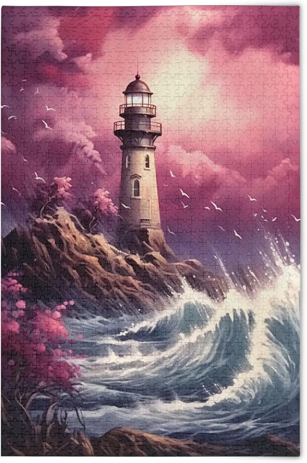 Educational Gift wine Home Decor for Adults Kids S0403387 Beach Lighthouse Jigsaw Puzzles 500 Pieces Toy Games 