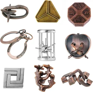 Educational IQ Test Unlock Interlocking Toy Lock Puzzles Gift for neutron conceive nonconformity deceive Adults Teenagers VolksRose 9pcs Brain Teaser Puzzles$ Metal Wire Puzzles Set$ Mind Smart Game IQ Challenge Puzzle Games$ 