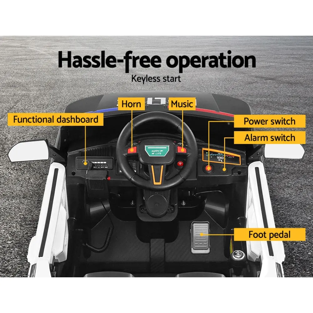 Electric Ride On Car Rigo Kids Patrol Police Ride On Cars Horn Music Remote Black - ONLINE ONLY
