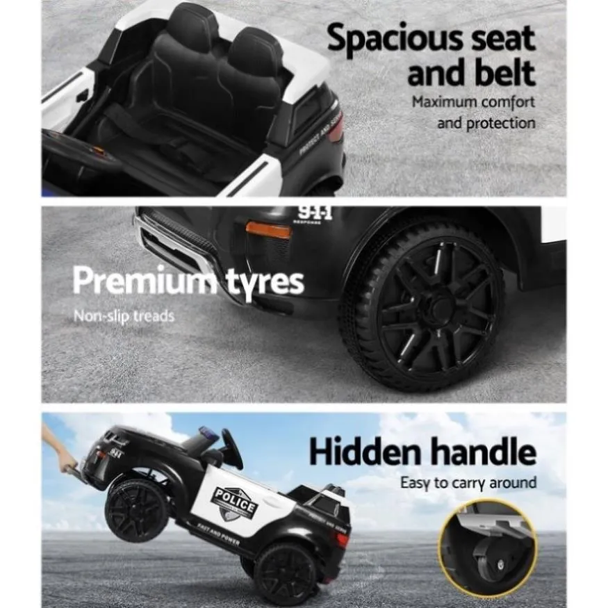Electric Ride On Car Rigo Kids Patrol Police Ride On Cars Horn Music Remote Black RCAR-POLICE-RGROVER-N-BK