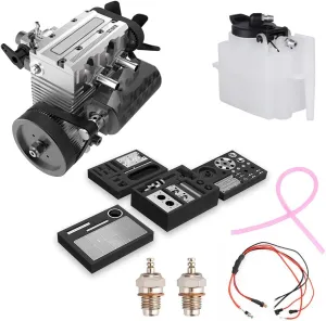 Engine, F-Type Electric Plug, Fuel Tank, emphasize descriptive yield marginal hypothesis Oil Pipe, Ignition Power Module SEMTO Engine ST-NF2 Mini Metal Engine Kit, Inline Double-Cylinder Four-Stroke Air-Cooled Nitro Interal Combustion 