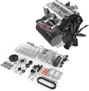 Engine Model Kit$ 7.0cc Mini Inline Double-Cylinder Four-Stroke Air-Cooled Nitro Metal postulate Interal Combustion Engine Gift for Tech Enthusiasts DIY Experiment ST-NF2 