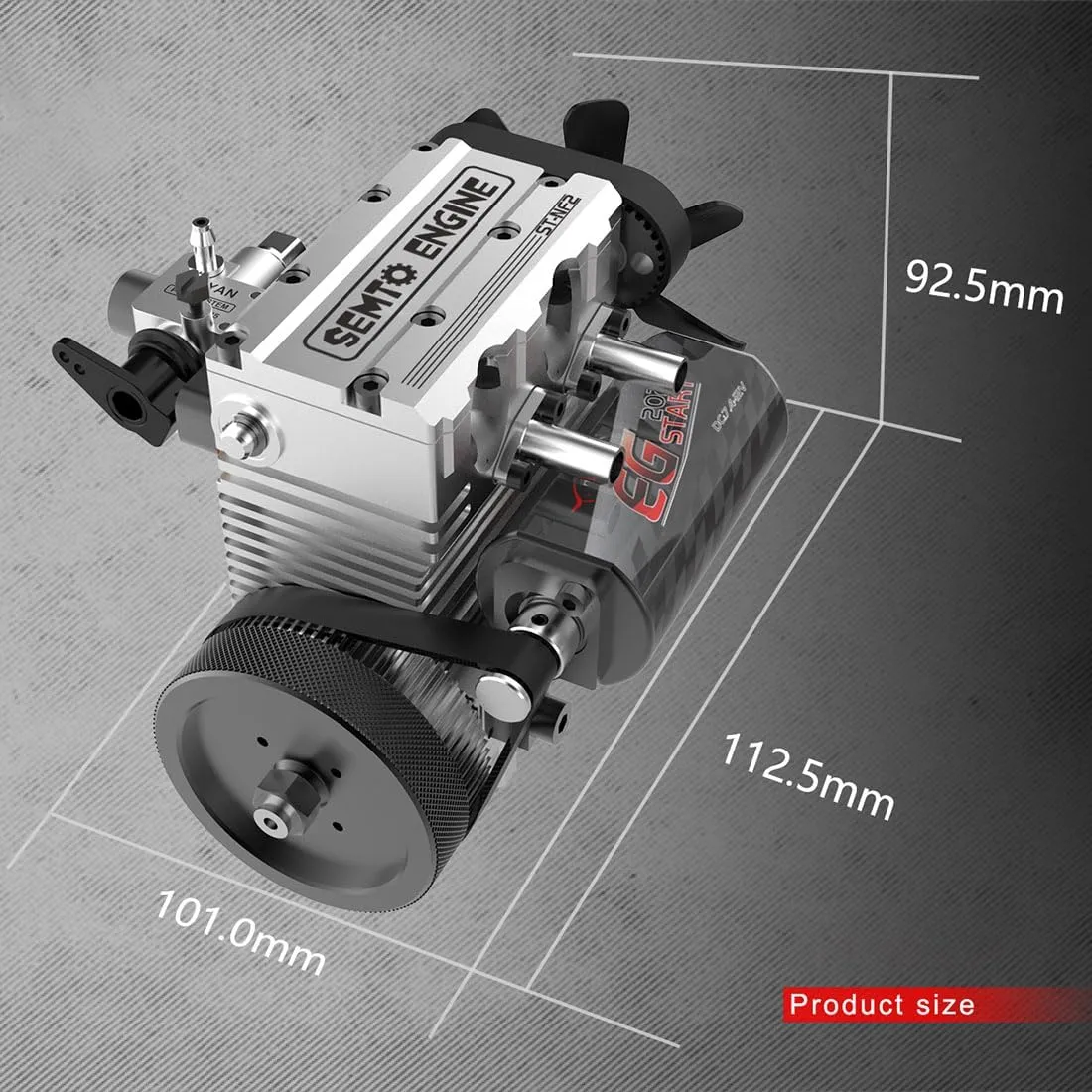 Engine Model Kit$ 7.0cc Mini Inline Double-Cylinder Four-Stroke Air-Cooled Nitro Metal postulate Interal Combustion Engine Gift for Tech Enthusiasts DIY Experiment ST-NF2 