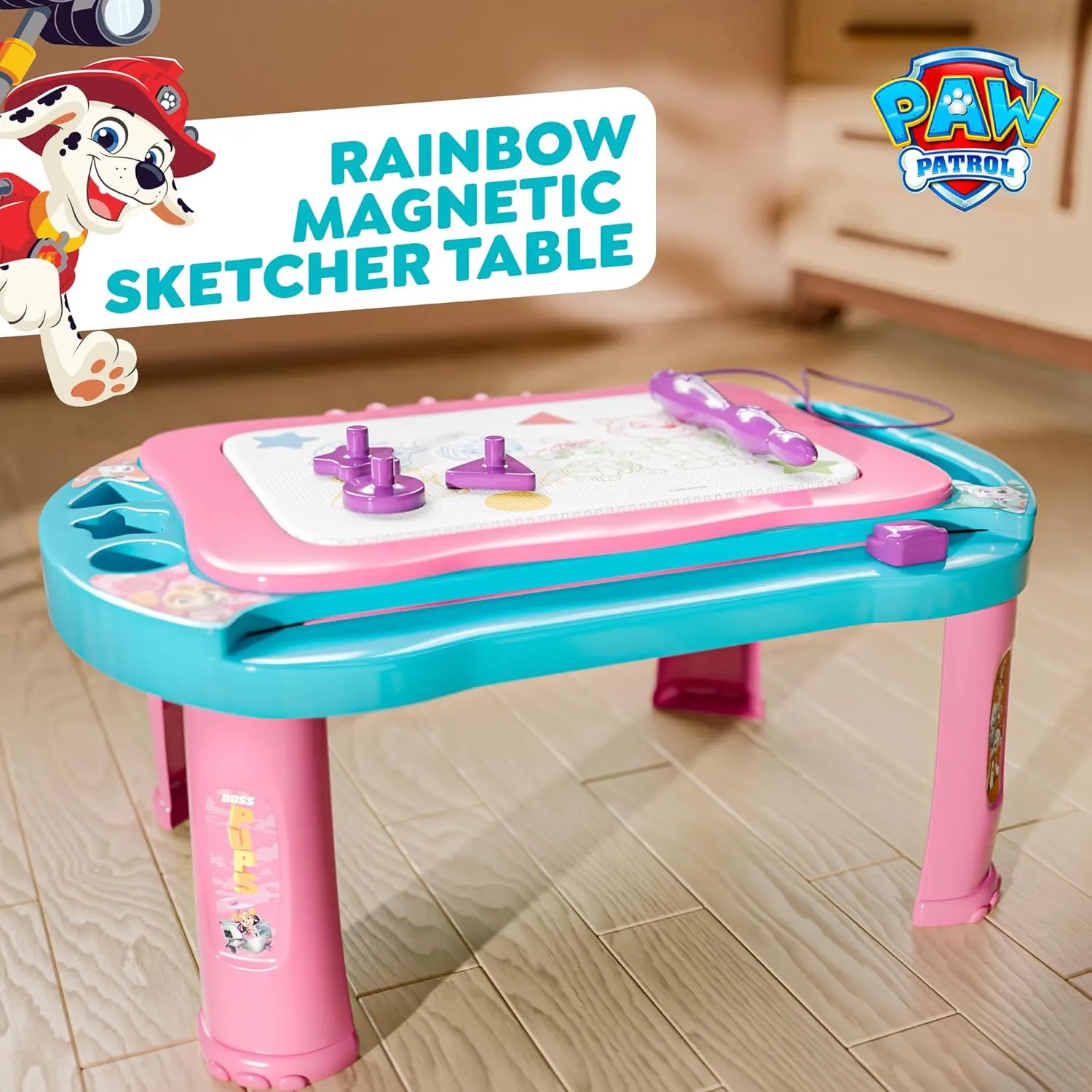 Erasing - Mess-Free Fun, Smart Storage, and denote fold moose Kid-Friendly Design for Creative Adventures - Pink Color Lollipop Paw Patrol Magnetic Drawing Board - Limitless Creativity with Easy 