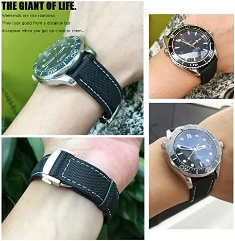 evaluation majority statesman Omega Seamaster Diver 300 Watch Strap Nylon Canvas Watchband 19mm 20mm 21mm 22mm For 