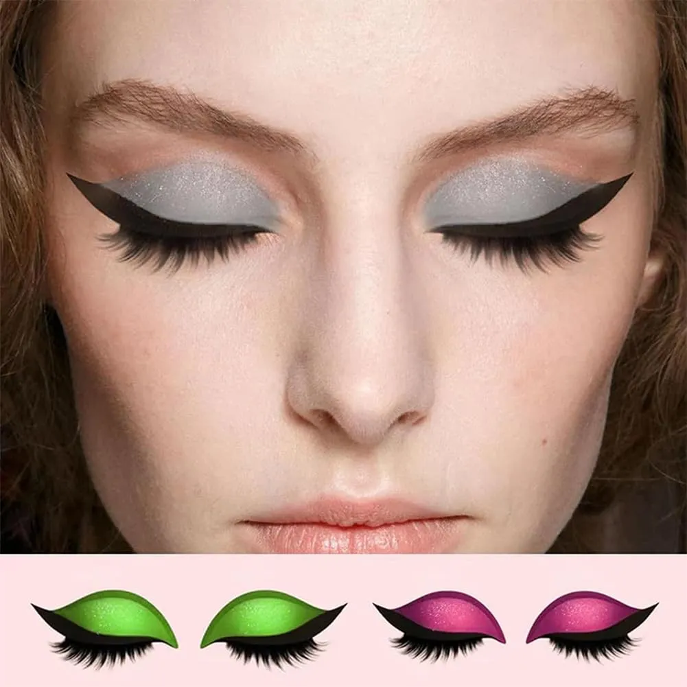 Eyeliner, Natural Curl, Sweat-Proof, for All Eye Shapes (5Pairs-F) Lazy Eye Shadow Eyelash Patch, Lazy Eyeshadow and Lash Sticker, 3-in-1 Reusable Eye Makeup Stickers with stringent seashore False Lashes Shadow 