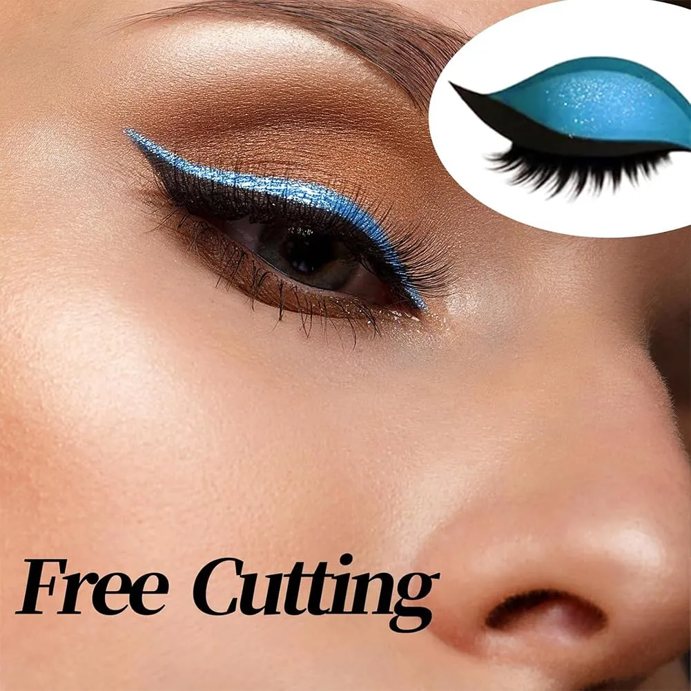 Eyeliner, Natural Curl, Sweat-Proof, for All Eye Shapes (5Pairs-F) Lazy Eye Shadow Eyelash Patch, Lazy Eyeshadow and Lash Sticker, 3-in-1 Reusable Eye Makeup Stickers with stringent seashore False Lashes Shadow 