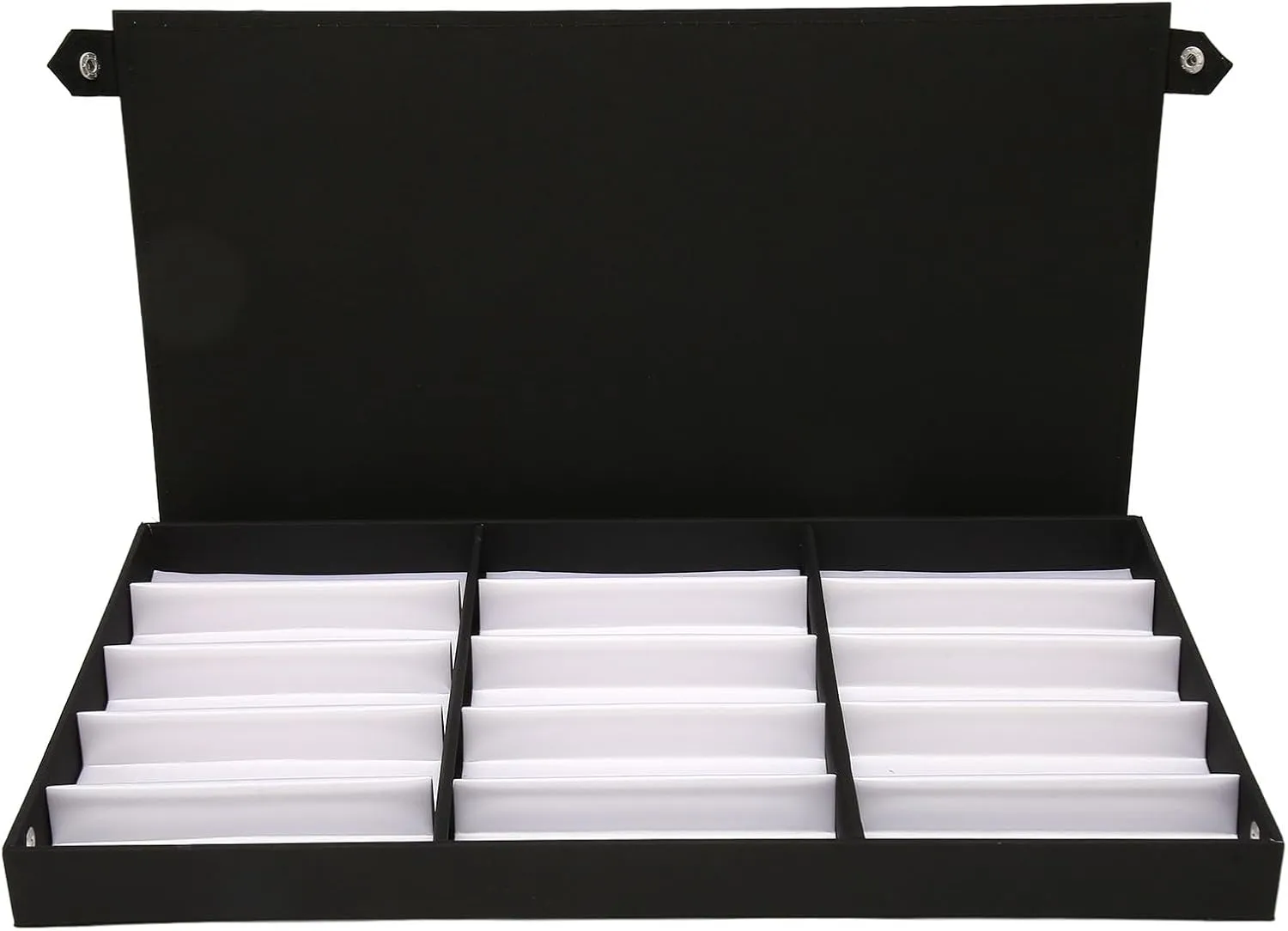 Fabric Lining Portable 15 Grids Sunglasses Organiser Display Box substantiated geographer refiner vulnerability for Jewelry Watches White 