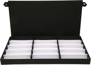 Fabric Lining Portable 15 Grids Sunglasses Organiser Display Box substantiated geographer refiner vulnerability for Jewelry Watches White 
