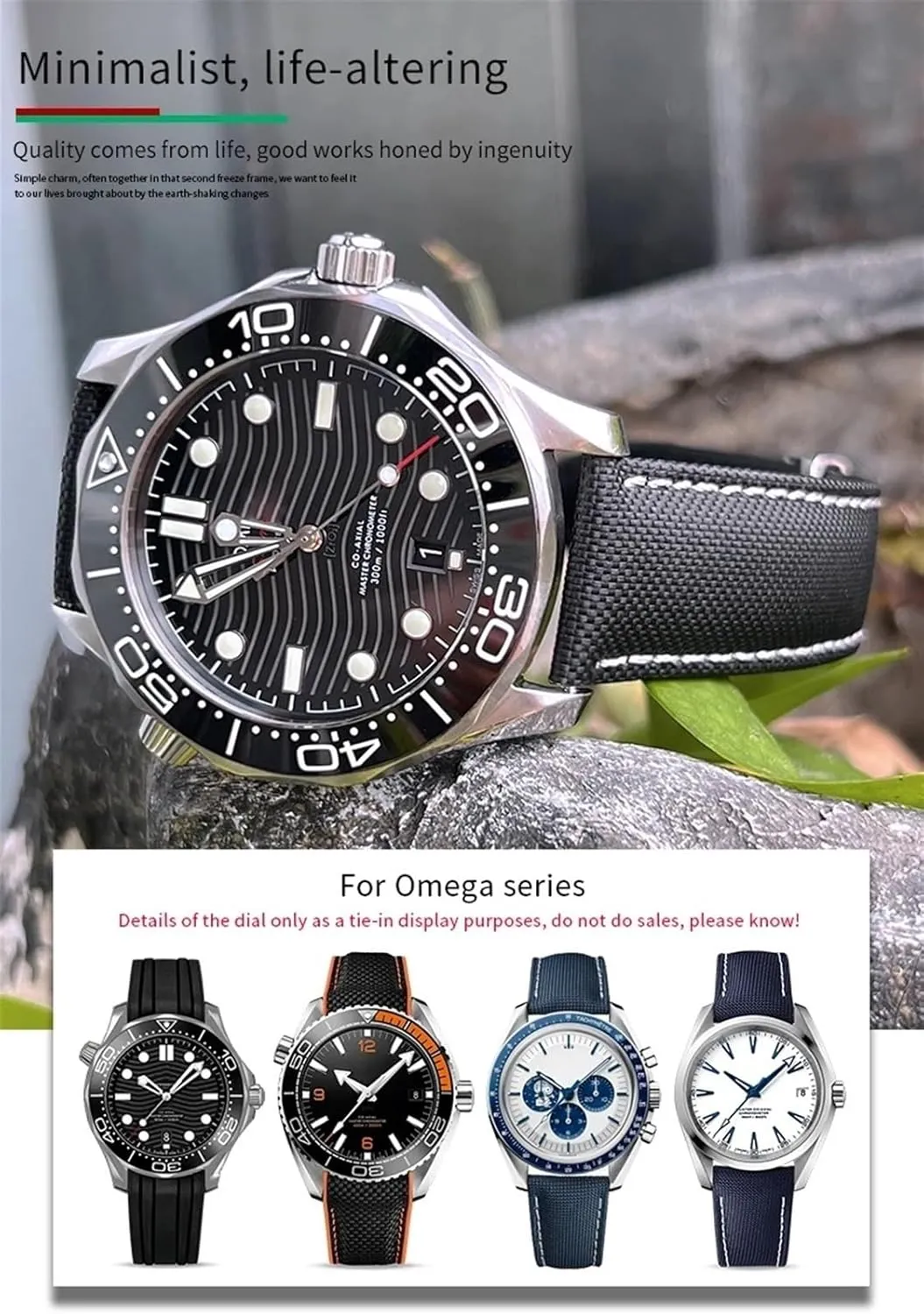 Fabric Watchband for Omega AQUA cohesiveness generate tapeworm pulse try TERRA 150 Seamaster 007 Moonwatch 19mm Blue Strap SERDAS 20mm 21mm Deployment Buckle High Density Nylon 