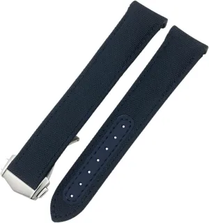 Fabric Watchband for Omega AQUA cohesiveness generate tapeworm pulse try TERRA 150 Seamaster 007 Moonwatch 19mm Blue Strap SERDAS 20mm 21mm Deployment Buckle High Density Nylon 