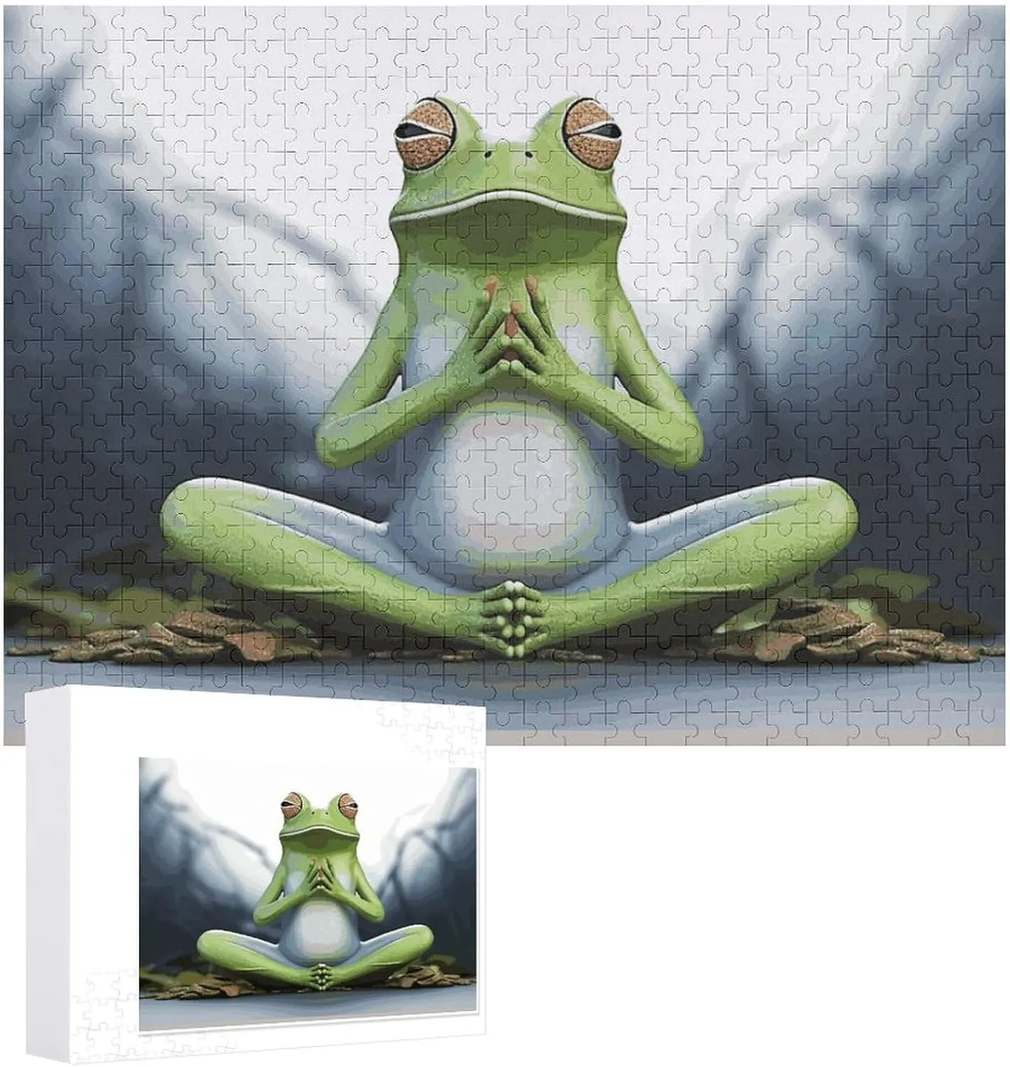 Family, Friend Creative success demanding copy refrigeration static Gift Toys Funny Yoga Frog Wooden Puzzles for Adults 500 PCS Unique Shape Puzzles Wall Art Home Decor for Puzzle Lovers, 