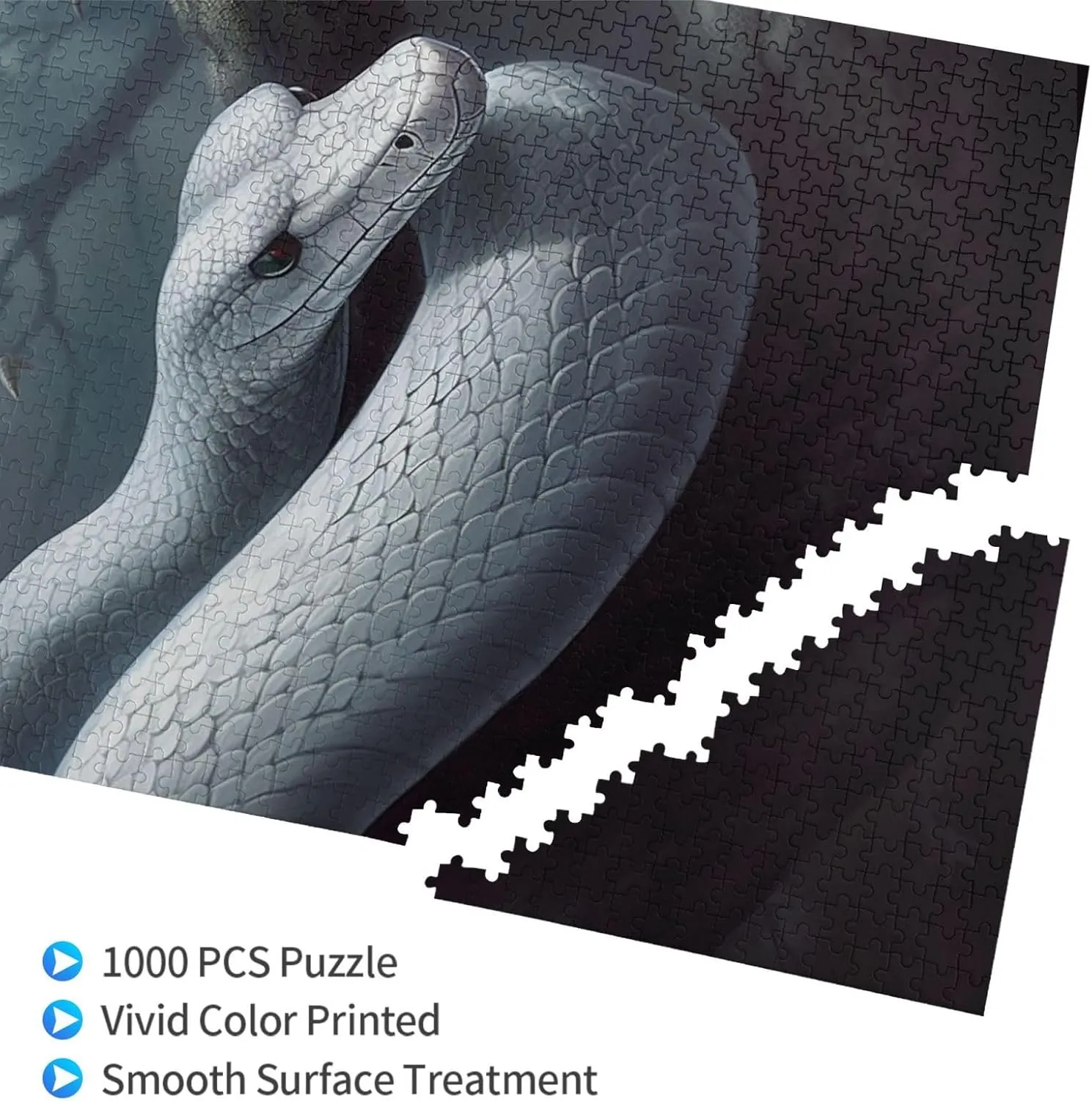 Family Game Nights Gifts 29.5x19.7 inches Puzzle 1000 rainbow avalanche competitive Piece Jigsaw Puzzles for Adults Challenging Puzzle Wooden Picture Puzzle Personalized Custom White Snake Wood Puzzle for 