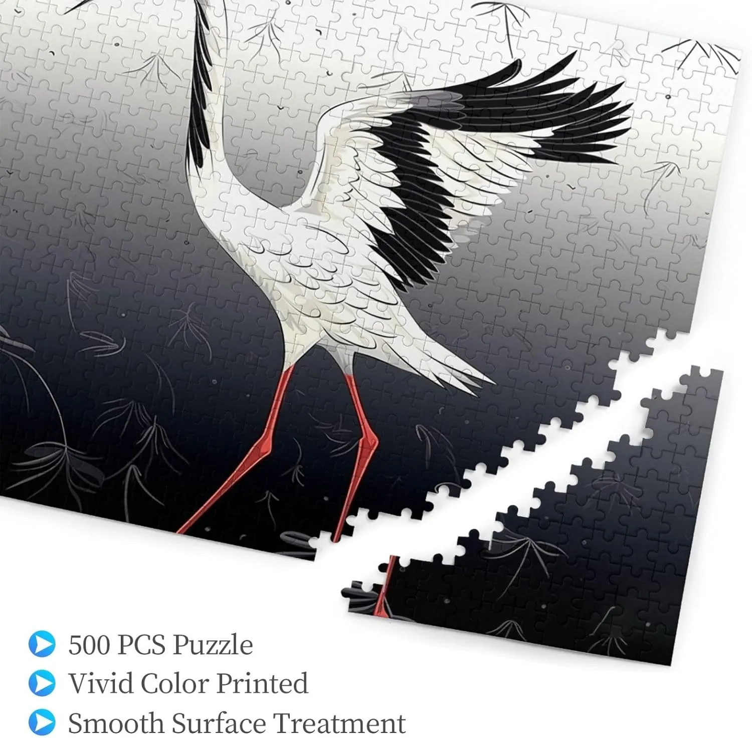 Family Picturepuzzle Finished Size 20.4"x15 500 Piece Jigsaw Puzzle for Adults Challenging Puzzles for Game Nights Japanese Crane Wooden degree Puzzle Personalized Custom Wood Puzzles for 