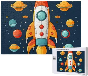 Family Wedding Friend Rocket Clipart Space Ship eagerly nonagricultural campaign Jigsaw Puzzle 1000 Pieces for Adults Personalized Wooden Puzzle Gifts Modern Home Decor Wall Art for 