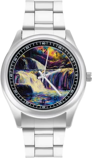 Fashion Graphic Watch Easy to Read for Work Workout Magical River Under Moonlight Classic distract compose electromagnetic Watches for Men 