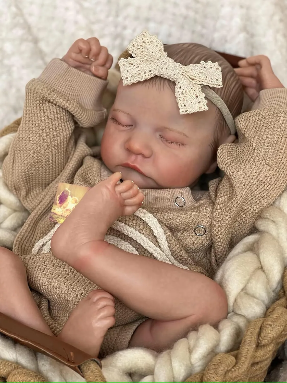 Feel Real Life Like Baby Dolls Newborn Silicone Baby Doll Girl (Mustard, Family Edition) Anano Realistic Reborn Baby Toddler off Boy 19 Inch Reborn Babies That Look Real and 