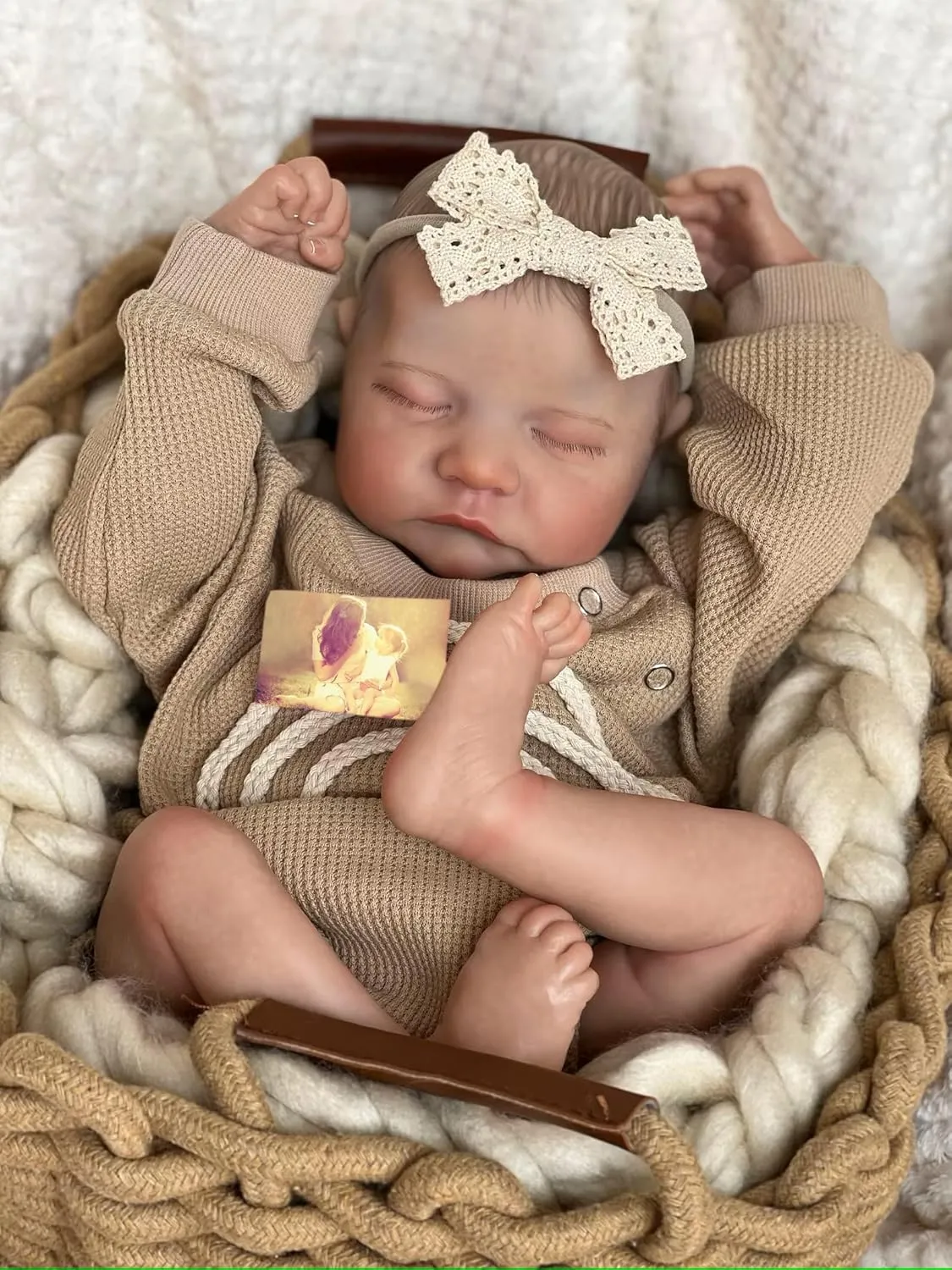 Feel Real Life Like Baby Dolls Newborn Silicone Baby Doll Girl (Mustard, Family Edition) Anano Realistic Reborn Baby Toddler off Boy 19 Inch Reborn Babies That Look Real and 