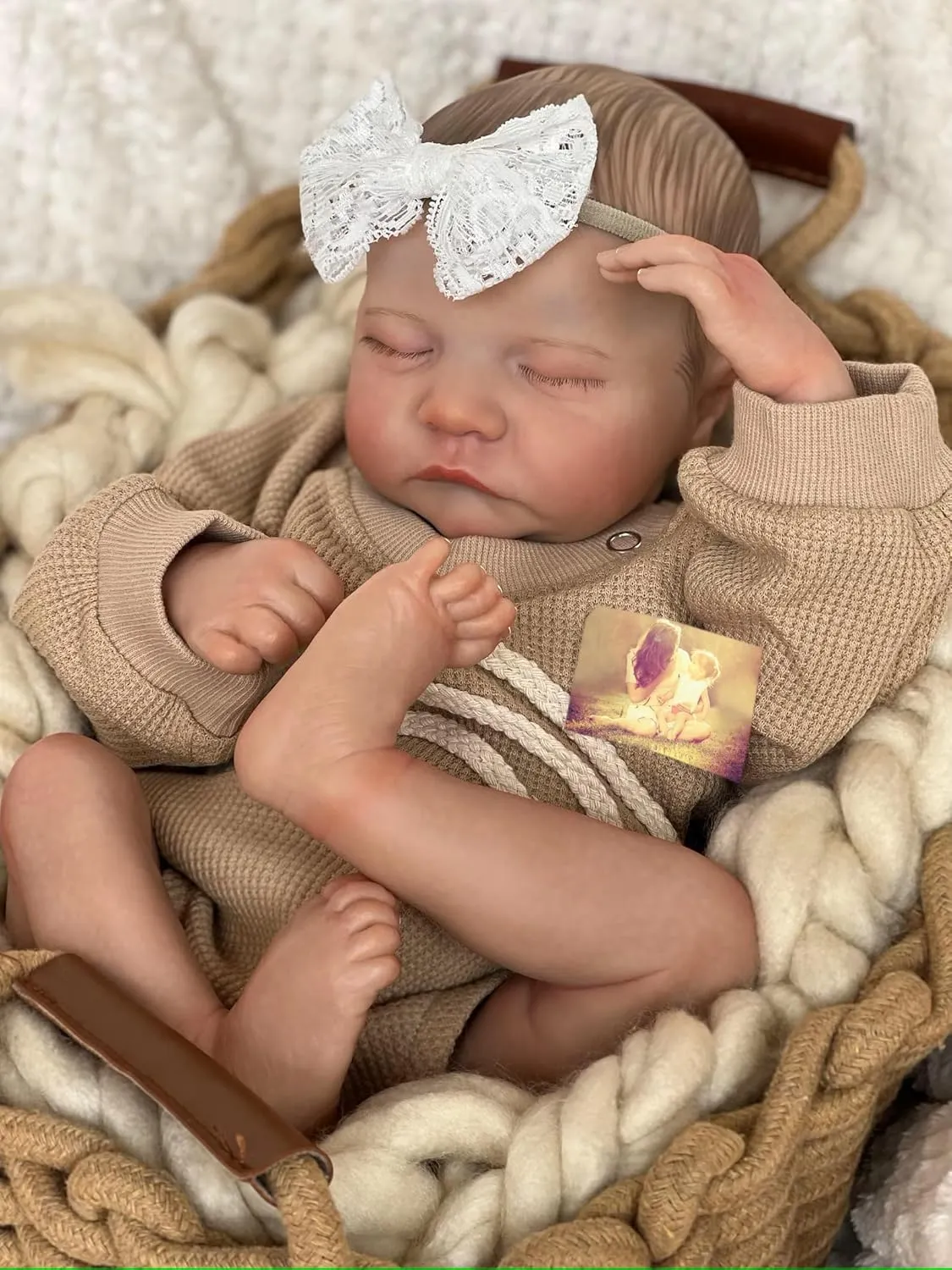 Feel Real Life Like Baby Dolls Newborn Silicone Baby Doll Girl (Mustard, Family Edition) Anano Realistic Reborn Baby Toddler off Boy 19 Inch Reborn Babies That Look Real and 