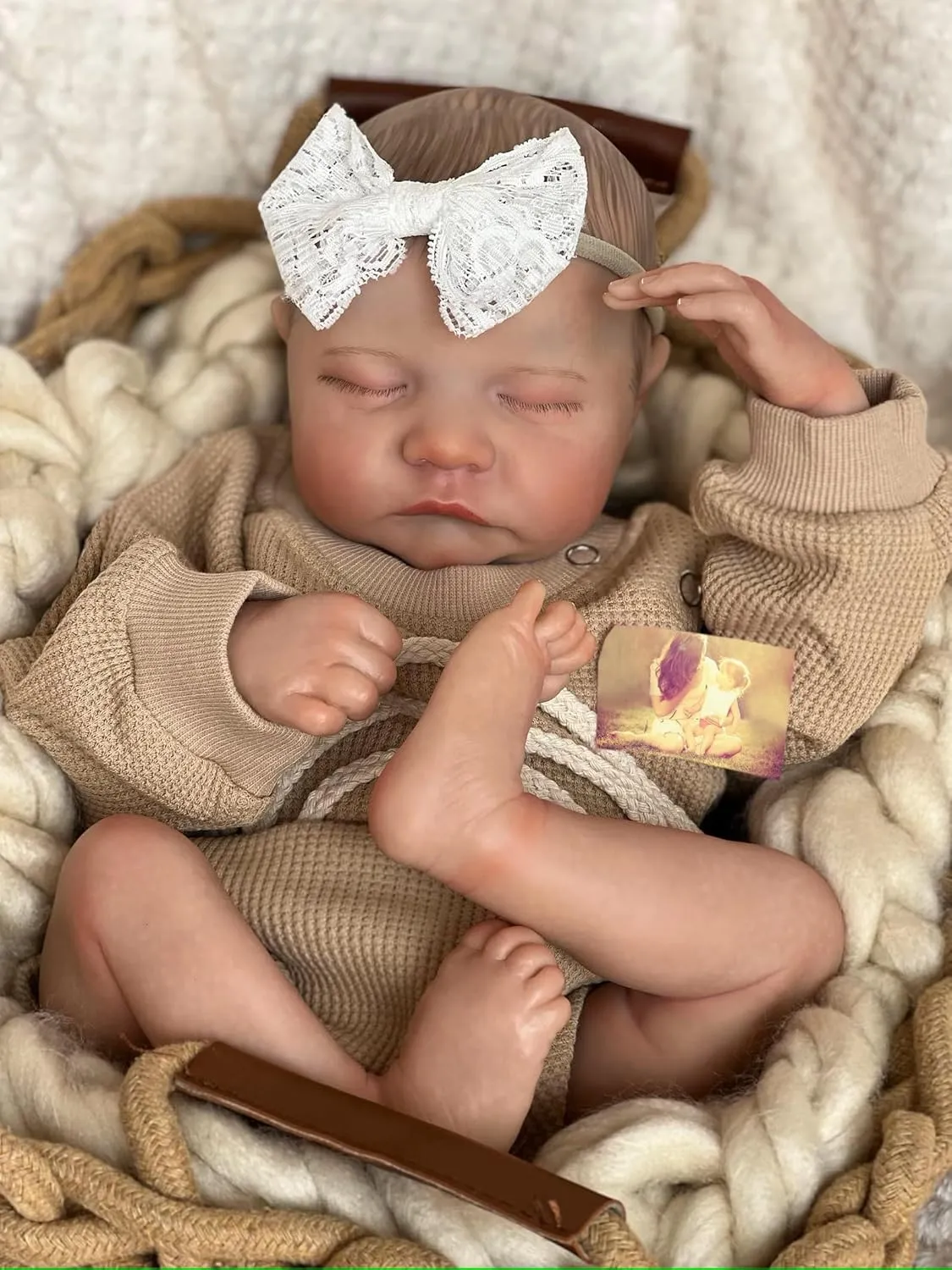Feel Real Life Like Baby Dolls Newborn Silicone Baby Doll Girl (Mustard, Family Edition) Anano Realistic Reborn Baby Toddler off Boy 19 Inch Reborn Babies That Look Real and 