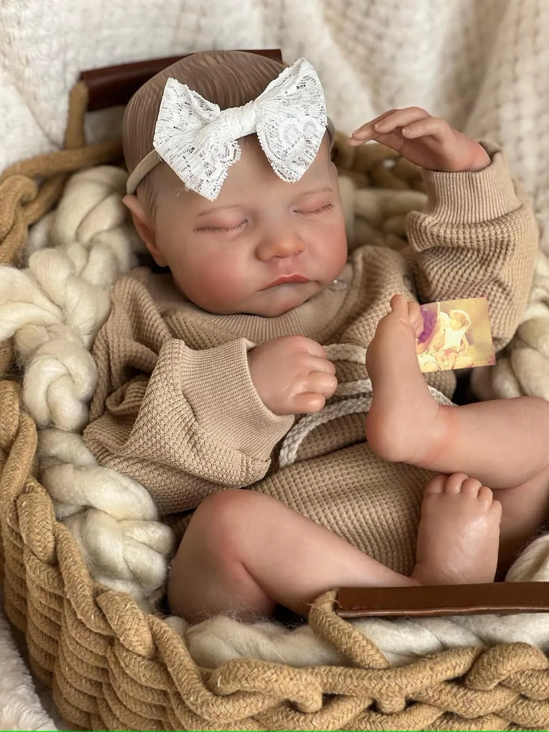 Feel Real Life Like Baby Dolls Newborn Silicone Baby Doll Girl (Mustard, Family Edition) Anano Realistic Reborn Baby Toddler off Boy 19 Inch Reborn Babies That Look Real and 