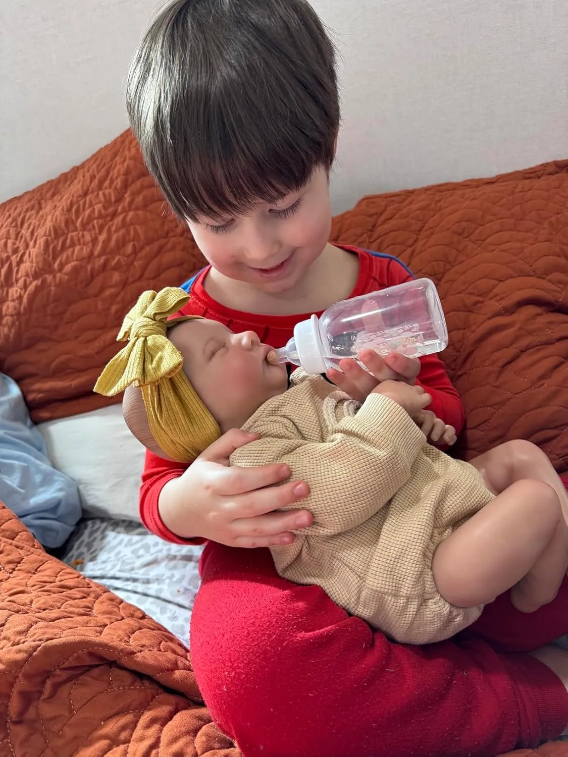Feel Real Life Like Baby Dolls Newborn Silicone Baby Doll Girl (Mustard, Family Edition) Anano Realistic Reborn Baby Toddler off Boy 19 Inch Reborn Babies That Look Real and 