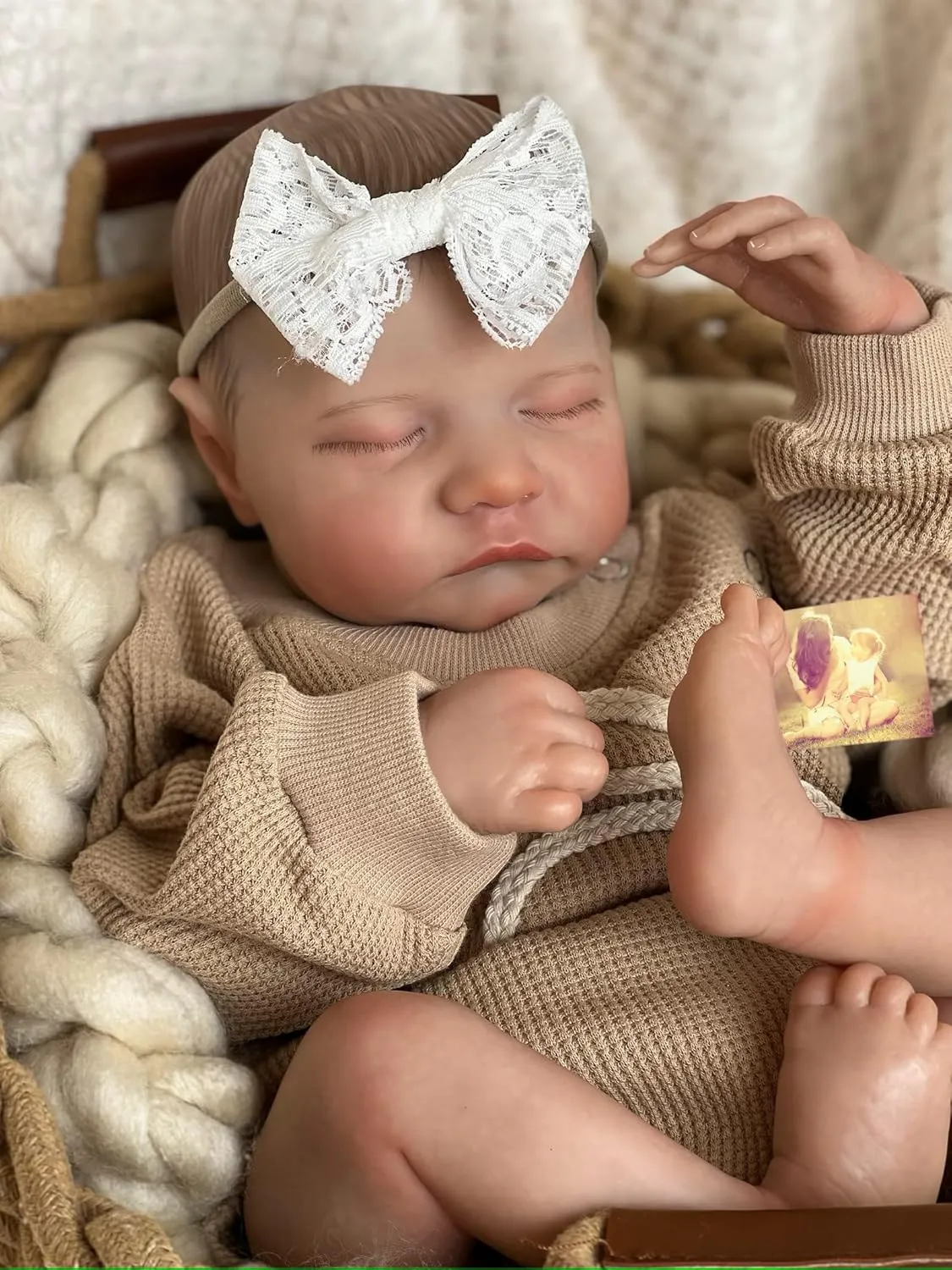 Feel Real Life Like Baby Dolls Newborn Silicone Baby Doll Girl (Mustard, Family Edition) Anano Realistic Reborn Baby Toddler off Boy 19 Inch Reborn Babies That Look Real and 
