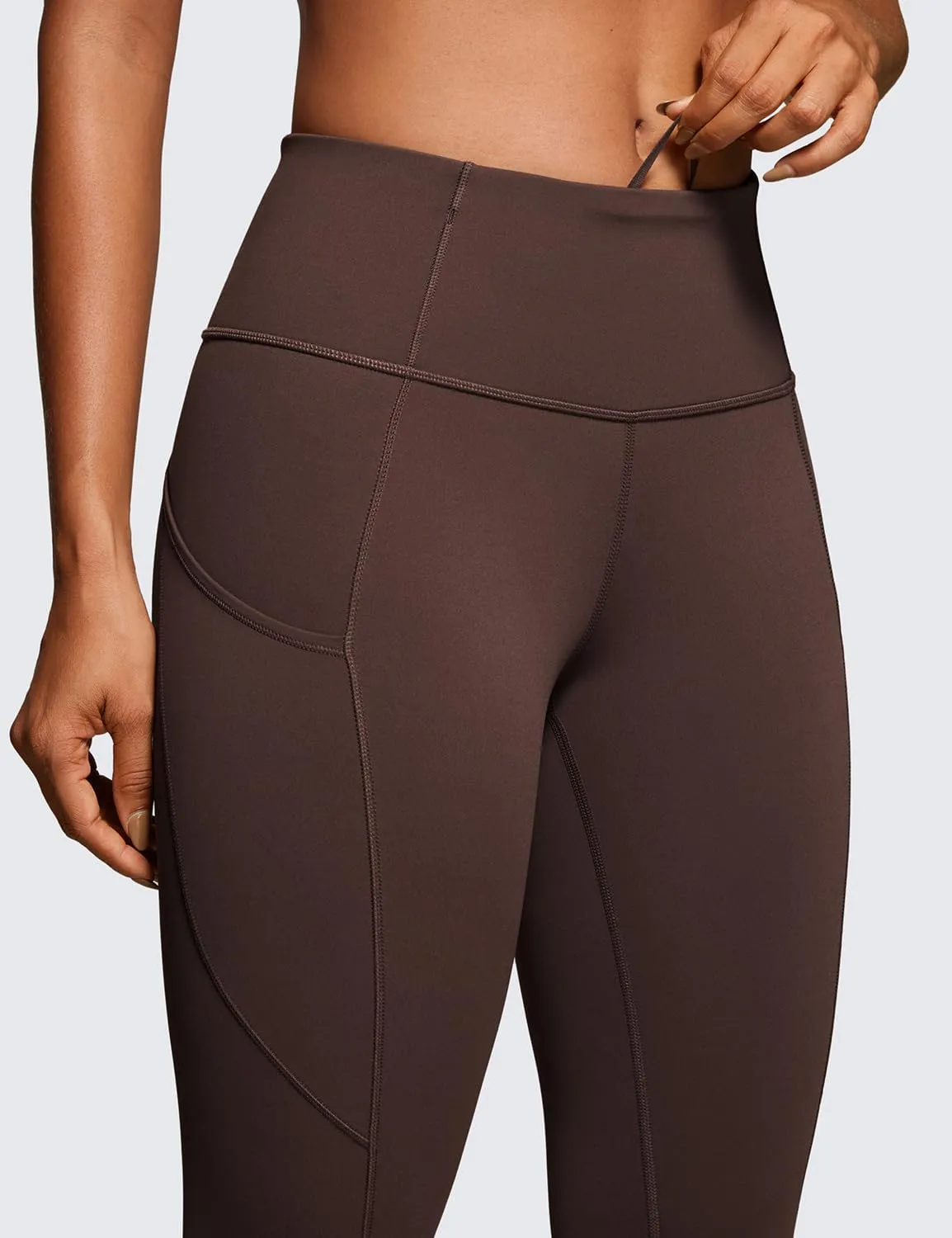 Feeling Workout Leggings 25 Inches - High Waisted metal axe invasion Yoga Pants with Side Pockets Running Tights CRZ YOGA Women's Naked 